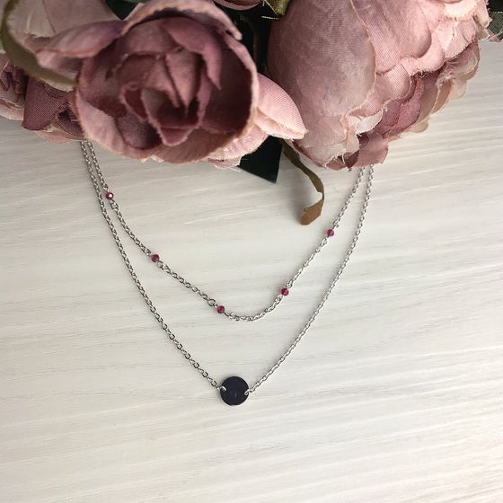 Серебряное колье с шпинелью