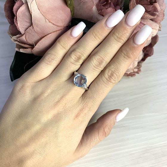 Серебряное кольцо с топазом 4.61ct