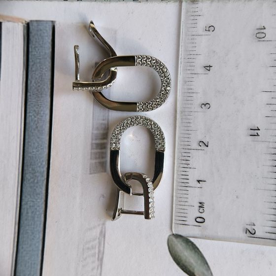 Silver Earrings with Fianites