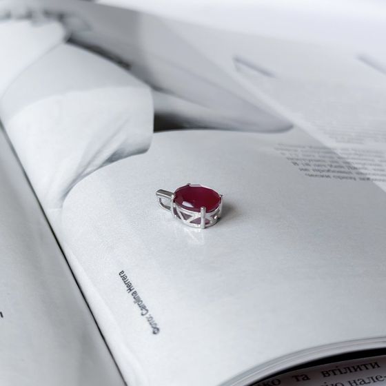 Серебряная подвеска с рубином 3.233ct