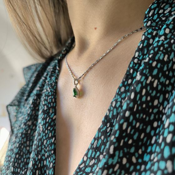 Срібна підвіска зі смарагдом nano 0.605ct