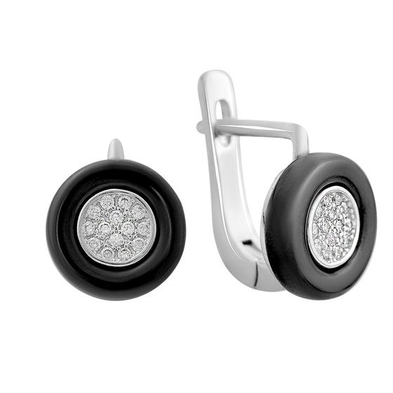 Silver earrings with ceramics