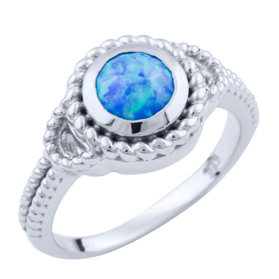 Silver ring with opal