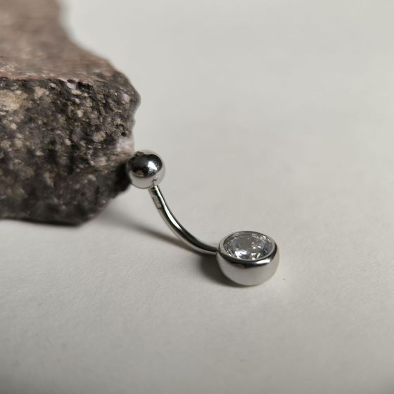 Серебряный пирсинг с фианитами