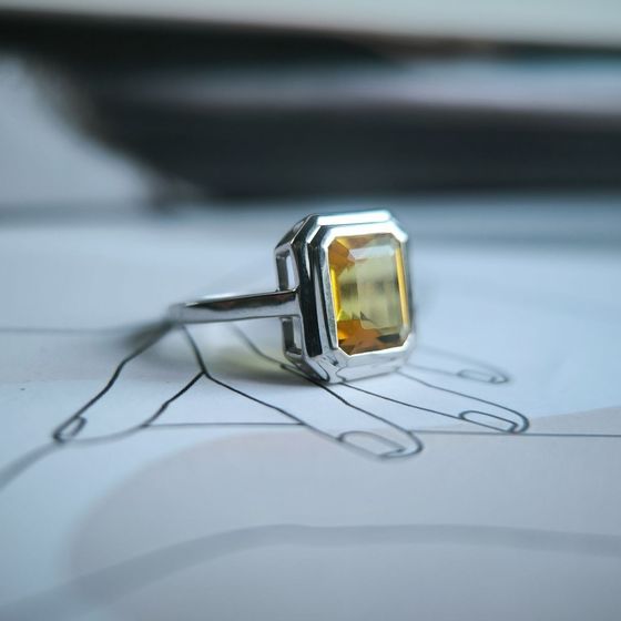 Срібна каблучка з цитрином nano 3.138ct