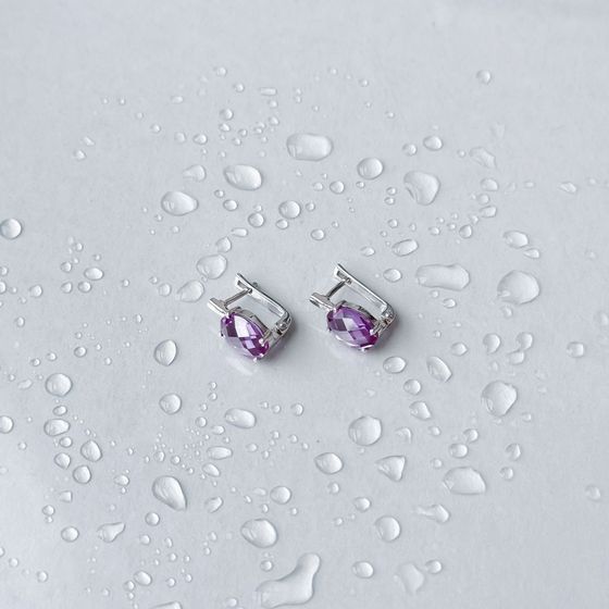 Серебряные серьги с александритом 6.538ct