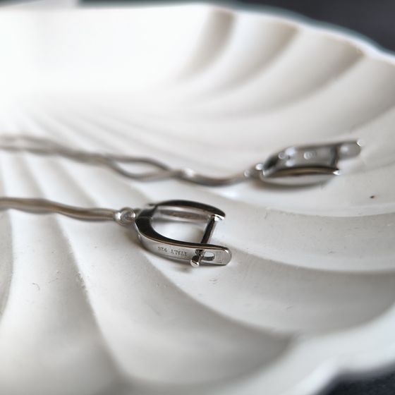 Silver earrings without stones