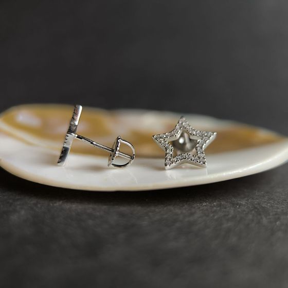 Silver Earrings with Fianites