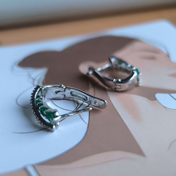 Серебряные серьги с агатом 1.395ct