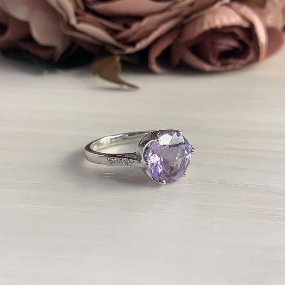 Срібна каблучка з аметистом 3.372ct