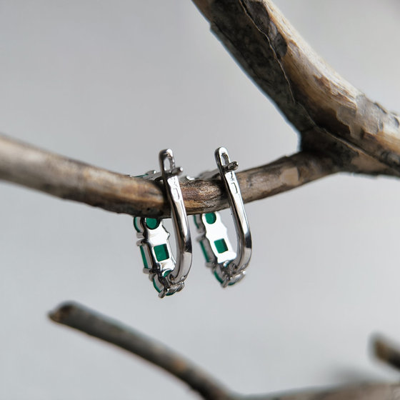 Серебряные серьги с агатом 2.405ct