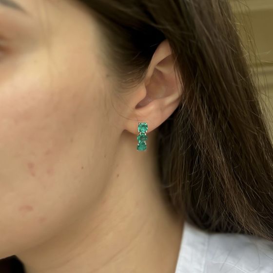 Серебряные серьги с аквамарином nano 2.882ct