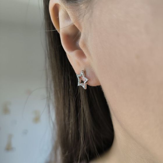 Silver Earrings with Fianites