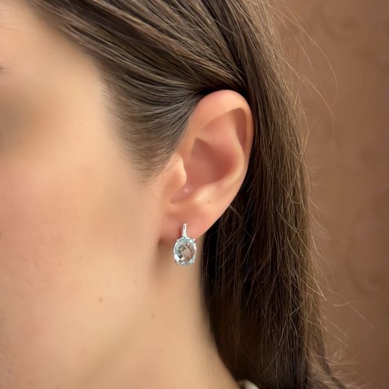 Серебряные серьги с топазом 5.888ct