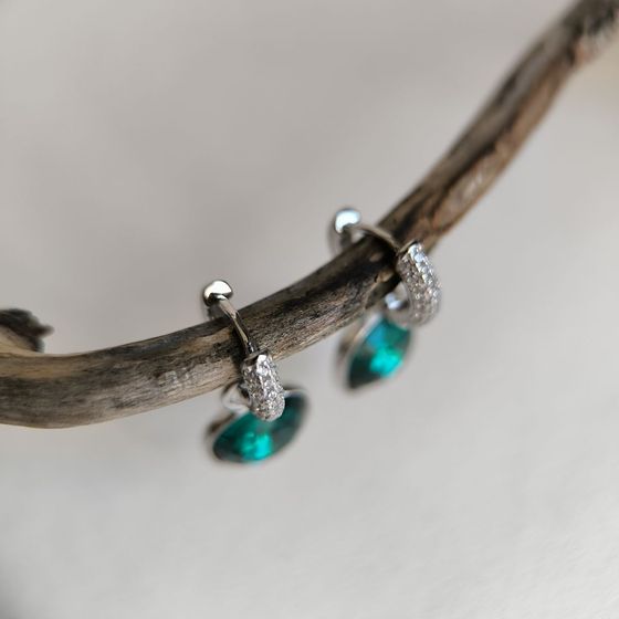 Silver Earrings with Fianites