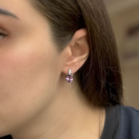 Серебряные серьги с александритом 6.582ct