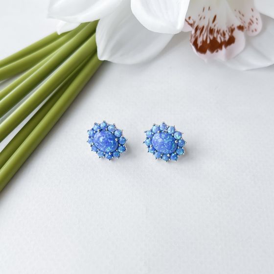 Silver earrings with opal 3.848ct
