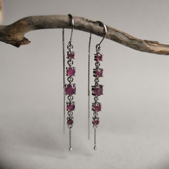 Silver earrings with ruby 3.58ct