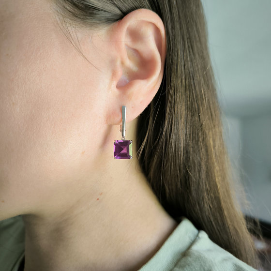 Silver Earrings with Alexandrite (12.55 ct)