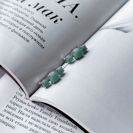 Серебряные серьги с изумрудом 4.557ct