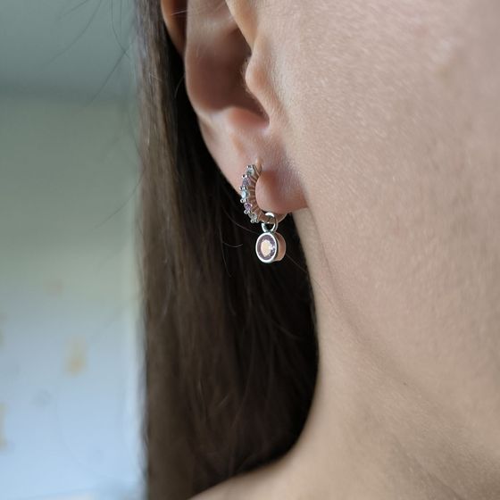 Серебряные серьги с фианитами