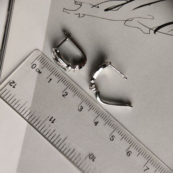 Silver Earrings with Fianites