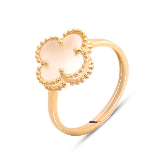 Gold ring with mother-of-pearl