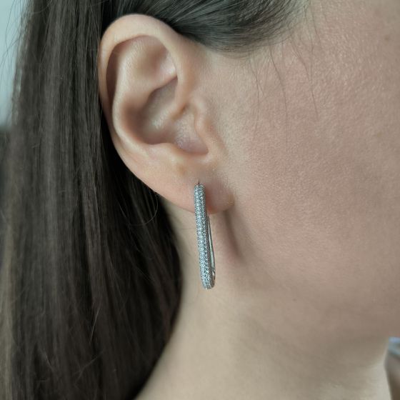 Серебряные серьги с фианитами