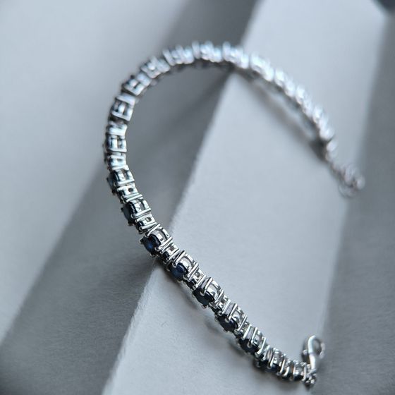 Серебряный браслет с сапфиром 9.632ct