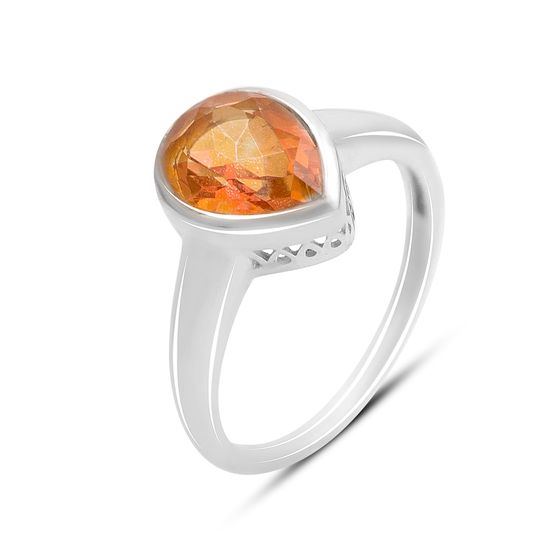Срібна каблучка із золотим кварцом 1.787ct