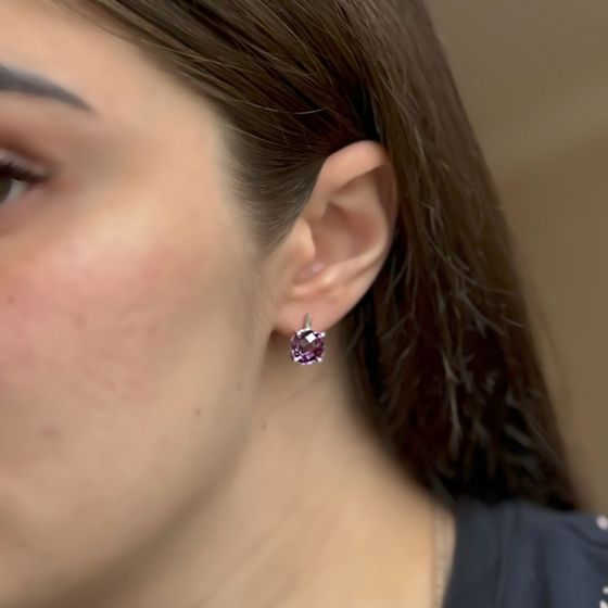 Серебряные серьги с александритом 7.337ct