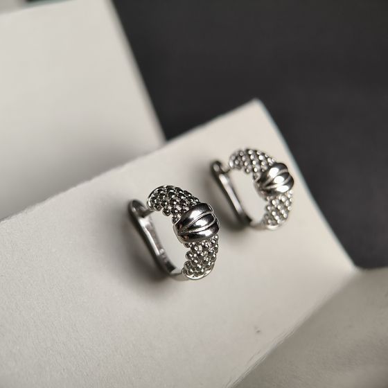 Silver earrings without stones