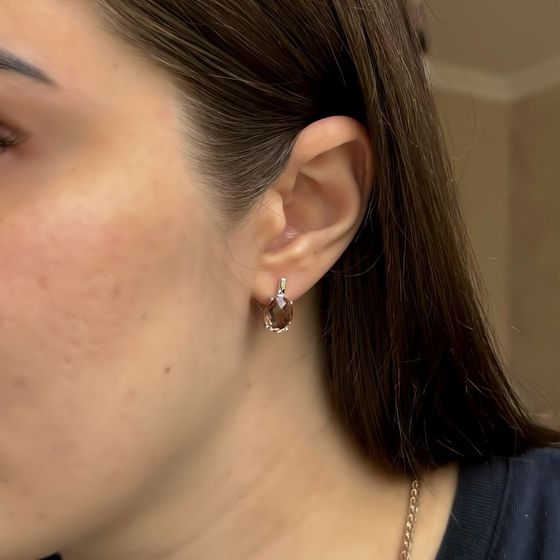 Серебряные серьги с султанитом 5.372ct