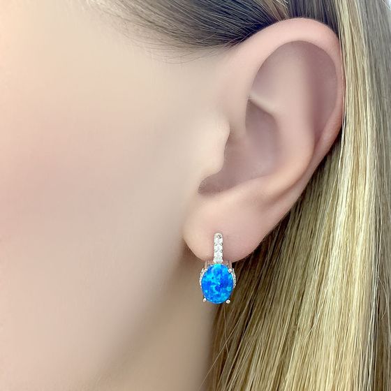 Серебряные серьги с опалом 1.825ct