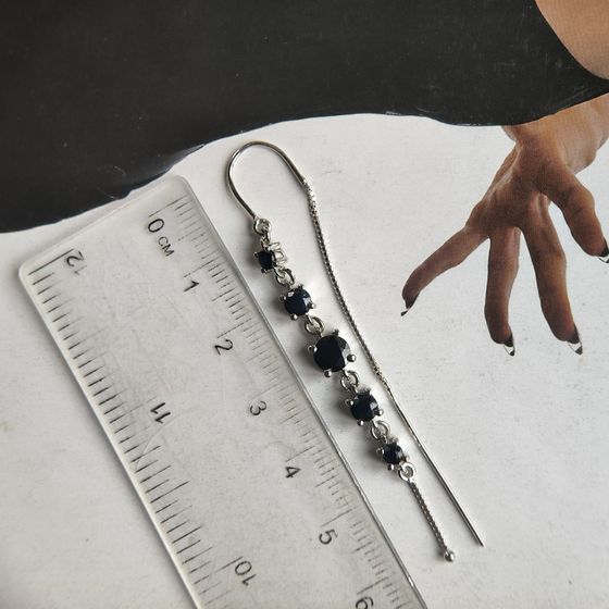 Серебряные серьги с сапфиром 3.285ct