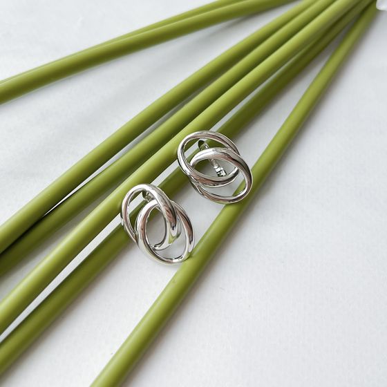 Silver earrings without stones
