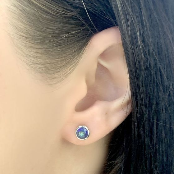 Серебряные серьги с мистик топазом 0.73ct