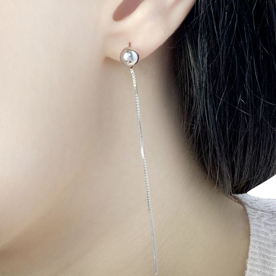 Silver earrings without stones