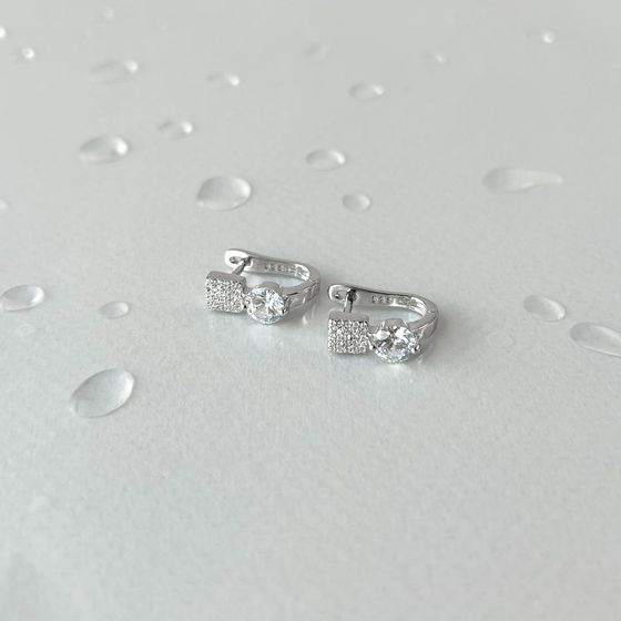 Silver Earrings with Fianites