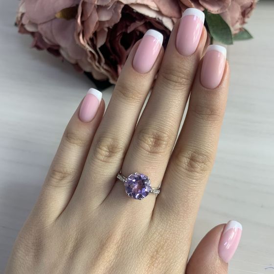 Серебряное кольцо с аметистом 3.372ct