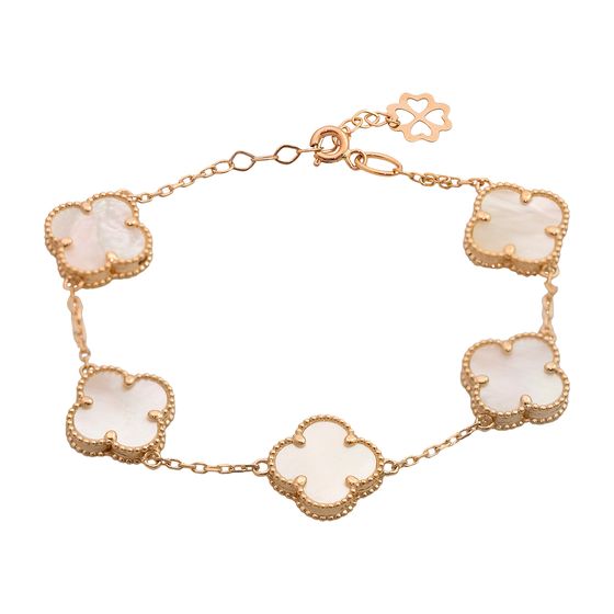 Gold bracelet with mother-of-pearl