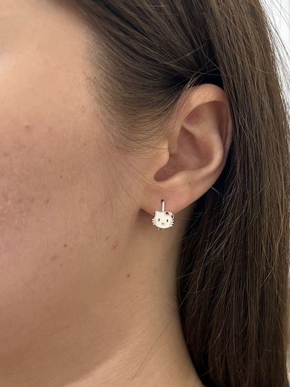 Серебряные серьги с емаллю