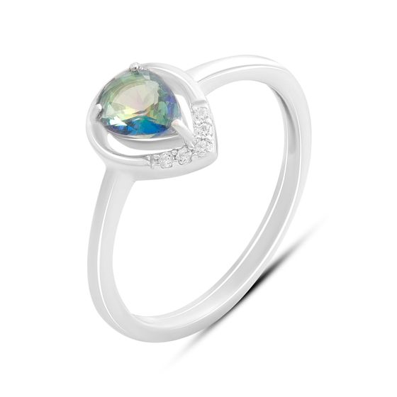 Silver ring with a 0.547-carat mystic topaz