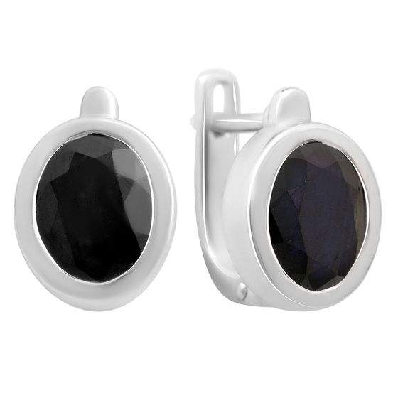 Silver earrings with sapphire 6.438ct