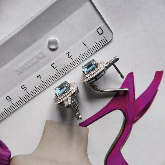 Серебряные серьги с топазом 5.867ct