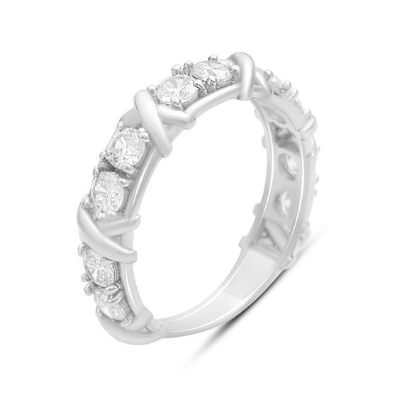 Silver ring with cubic zirconia