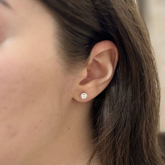 Silver Earrings with Fianites