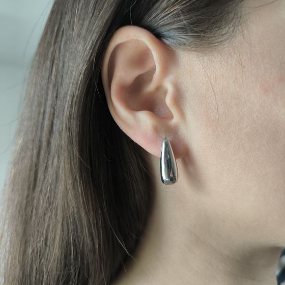 Silver earrings without stones