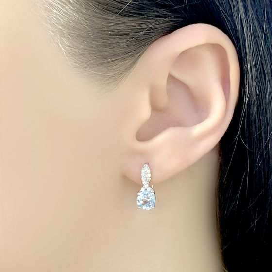 Серебряные серьги с топазом 2.209ct