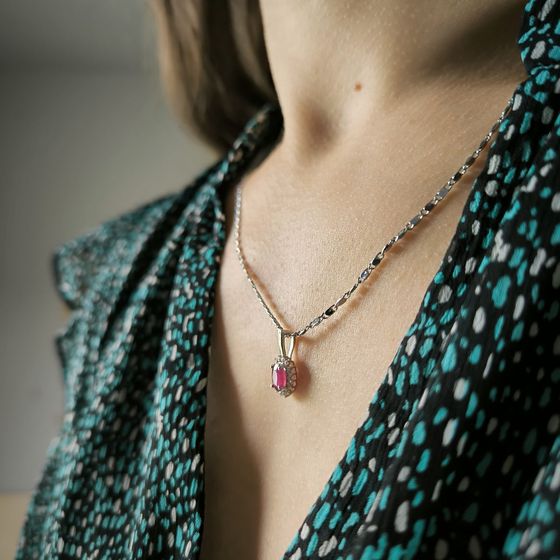 Серебряная подвеска с рубином 1.286ct